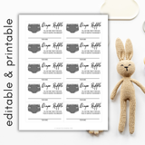 Diaper Raffle Sign and Tickets for Baby Shower