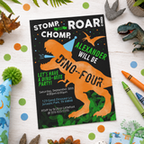Dino-Four Birthday Invitation
