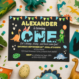 Baby Dinosaur 1st Birthday Invitation