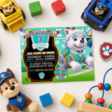Editable Everest Paw Patrol Party Invitation