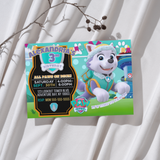 Editable Everest Paw Patrol Party Invitation