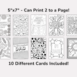 Father's Day Coloring Cards for Kids