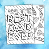Father's Day Coloring Cards for Kids