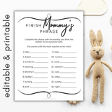 Finish Mommy's Phrase Baby Shower Game