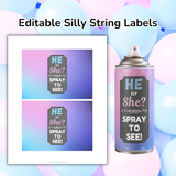 Gender Reveal Silly String Labels