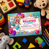 Editable Paw Patrol Invitation for Girls