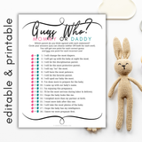 Guess Who? Mommy or Daddy Baby Shower Game