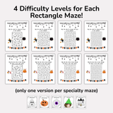 Halloween Maze Worksheets for Kids
