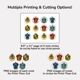 Harry Potter House Crest Cupcake Toppers