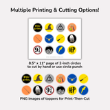 Harry Potter Icons Cupcake Toppers
