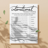 International Traditions Baby Shower Game