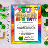 Leprechaun Trap Note for Kids