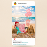 Editable Little Mermaid Pregnancy Announcement Card