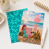 Editable Little Mermaid Pregnancy Announcement Card