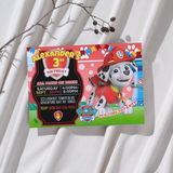Editable Marshall Paw Patrol Party Invitation