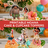 Moana Character Cake and Cupcake Toppers