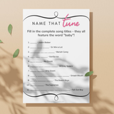 Name That Tune Baby Shower Game with 2 Versions