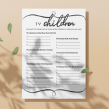 Name the TV Show Kids Baby Shower Game