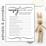 Nursery Rhyme Quiz Baby Shower Game