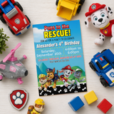 Editable Paw Patrol Party Invitation with the Boys