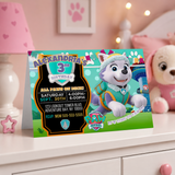 Editable Everest Paw Patrol Party Invitation