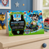 Editable Rex Paw Patrol Party Invitation