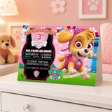 Editable Skye Paw Patrol Party Invitation