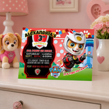 Editable Wild Cat Paw Patrol Party Invitation
