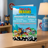 Editable Paw Patrol Party Invitation with the Boys