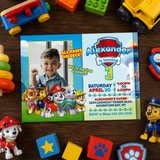 Editable Paw Patrol Party Invitation with Photo