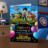 Editable Chalkboard-Style Paw Patrol Party Invitation