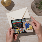 Editable Paw Patrol Chalkboard Party Invitation with Photo