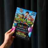 Editable Chalkboard-Style Paw Patrol Party Invitation