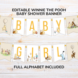 Classic Winnie the Pooh Baby Shower Banner Printable