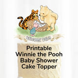 Printable Classic Winnie the Pooh Baby Shower Cake Topper