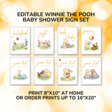 Classic Winnie the Pooh Baby Shower Signs