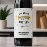 Popping Bottles Baby Reveal Champagne Label