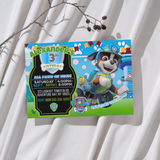 Editable Rex Paw Patrol Party Invitation
