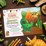 Roaring Good Time Dinosaur Birthday Invitation