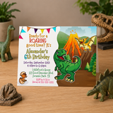 Roaring Good Time Dinosaur Birthday Invitation