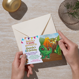 Roaring Good Time Dinosaur Birthday Invitation