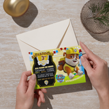 Editable Rubble Paw Patrol Party Invitation