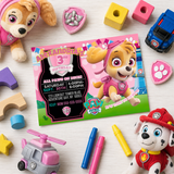 Editable Skye Paw Patrol Party Invitation