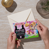 Editable Skye Paw Patrol Party Invitation
