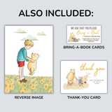Sunflower Winnie the Pooh Baby Shower Invitation Set