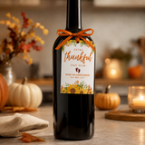 Editable Thanksgiving Pregnancy Announcement Wine Label
