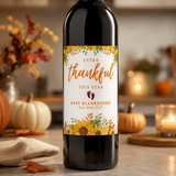 Editable Thanksgiving Pregnancy Announcement Wine Label