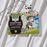Editable Tracker Paw Patrol Party Invitation