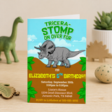 Triceratops Dinosaur Birthday Invitation