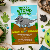 Triceratops Dinosaur Birthday Invitation